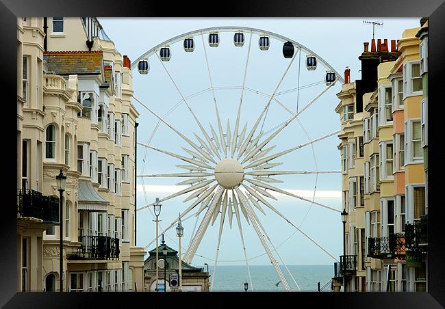Brighton Wheel Framed Print by Sarah Olivier