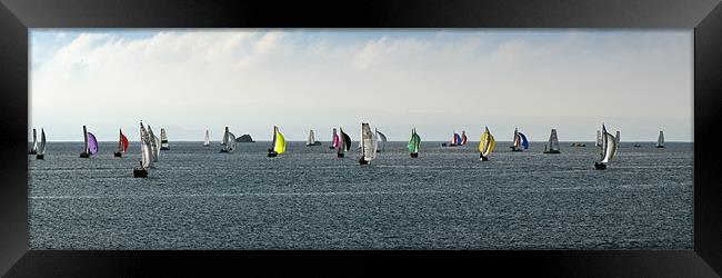 Racing keelboats bound for the start Framed Print by Gary Eason