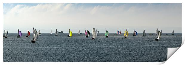 Racing keelboats bound for the start Print by Gary Eason