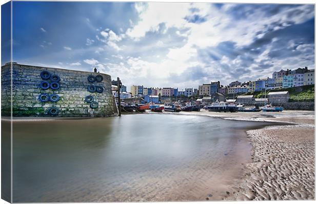 Tenby Harbour Midday Sun Canvas Print by Ben Fecci