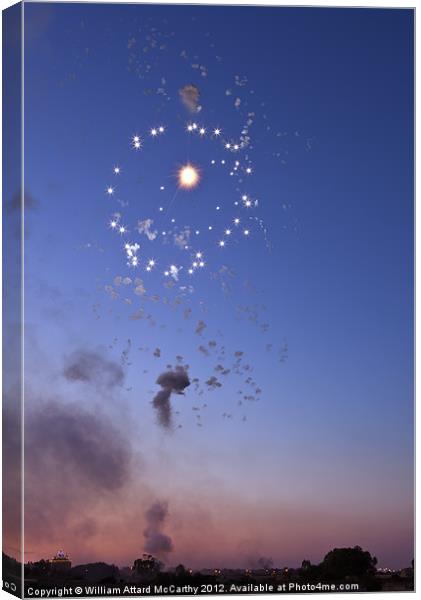 Fireworks at Dusk Canvas Print by William AttardMcCarthy