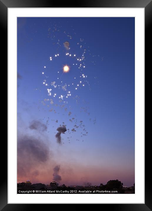 Fireworks at Dusk Framed Mounted Print by William AttardMcCarthy