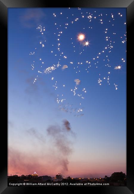 Fireworks at Dusk Framed Print by William AttardMcCarthy