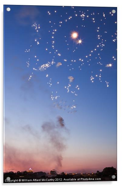 Fireworks at Dusk Acrylic by William AttardMcCarthy
