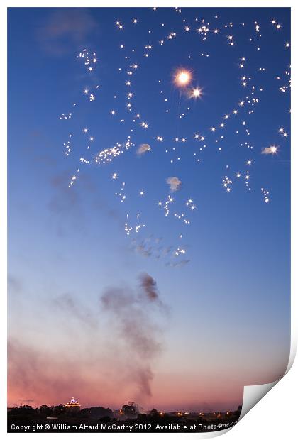 Fireworks at Dusk Print by William AttardMcCarthy