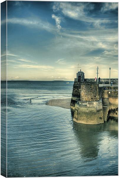 Saundersfoot Harbour Lomo Canvas Print by Steve Purnell