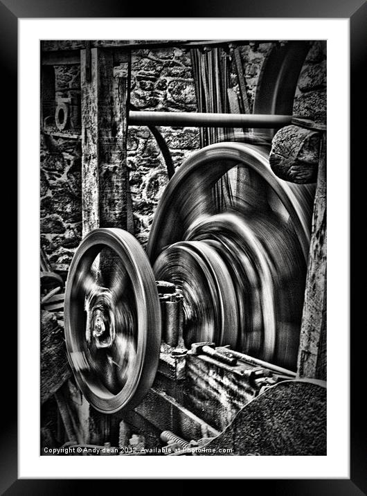 Foundry flywheel Framed Mounted Print by Andy dean