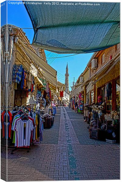 Shopping Nicosia Style Canvas Print by Christopher Kelly