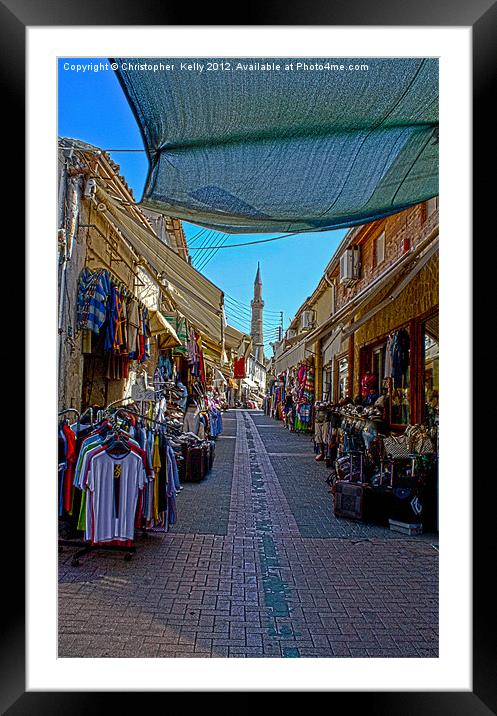 Shopping Nicosia Style Framed Mounted Print by Christopher Kelly