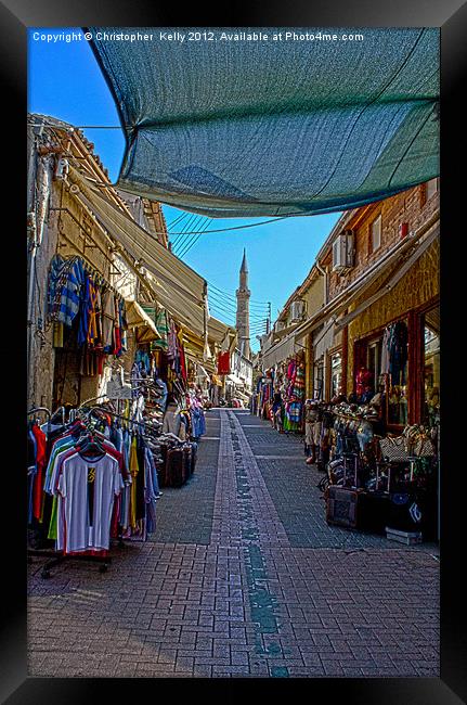 Shopping Nicosia Style Framed Print by Christopher Kelly