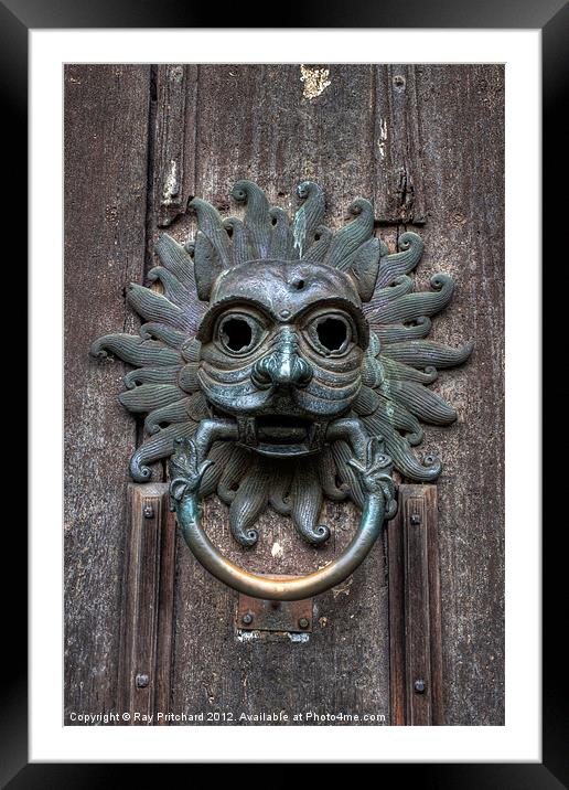 Sanctuary Knocker Framed Mounted Print by Ray Pritchard
