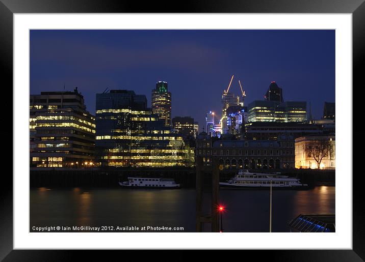 London City Skyline Framed Mounted Print by Iain McGillivray
