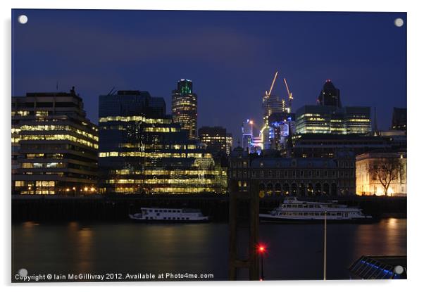 London City Skyline Acrylic by Iain McGillivray