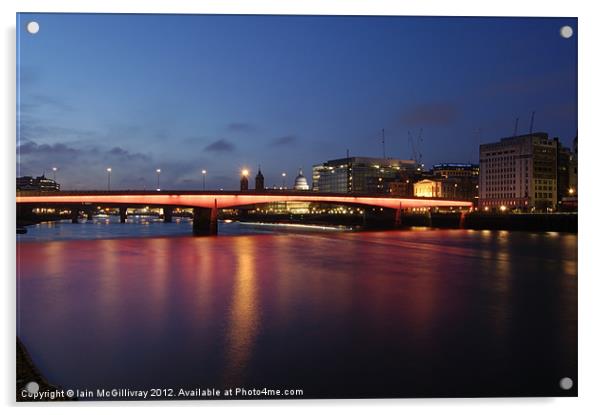 London Bridge at Night Acrylic by Iain McGillivray
