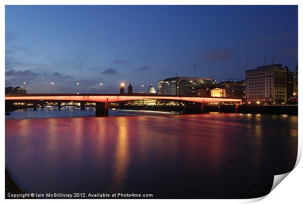 London Bridge at Night Print by Iain McGillivray