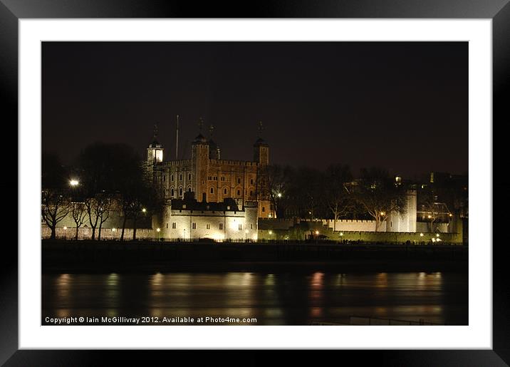 Tower of London at Night Framed Mounted Print by Iain McGillivray