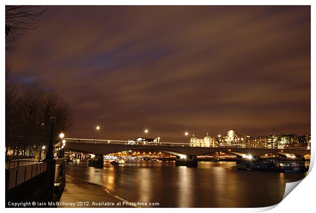 Thames at Night Print by Iain McGillivray