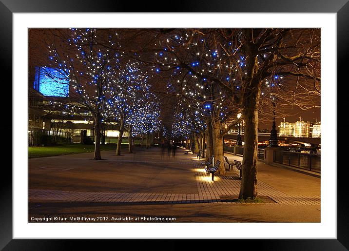 South Bank at Night Framed Mounted Print by Iain McGillivray