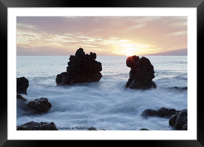 Swirling seas at sunset, Tenerife Framed Mounted Print by Phil Crean