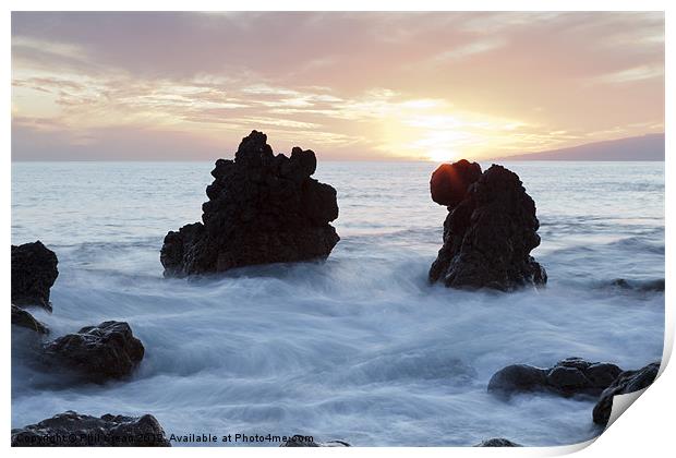 Swirling seas at sunset, Tenerife Print by Phil Crean