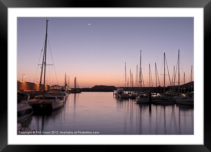 San Miguel Marina at twilight, Tenerife Framed Mounted Print by Phil Crean