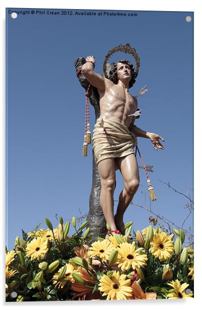 San Sebastian, effigy at fiesta, Tenerife Acrylic by Phil Crean