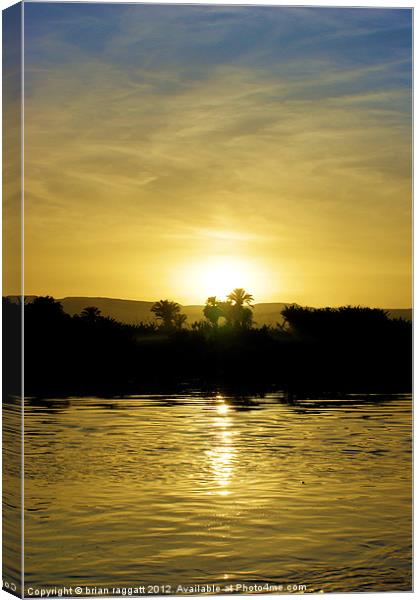 Nile Sunset Canvas Print by Brian  Raggatt