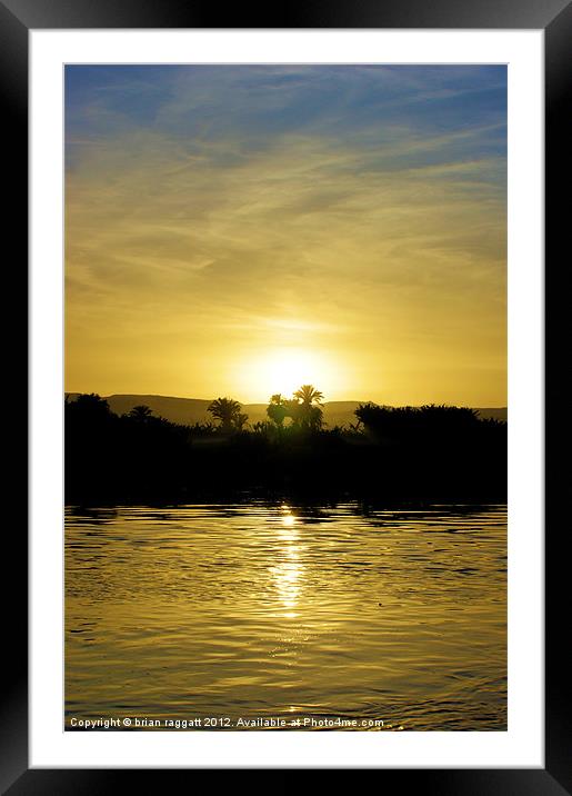 Nile Sunset Framed Mounted Print by Brian  Raggatt
