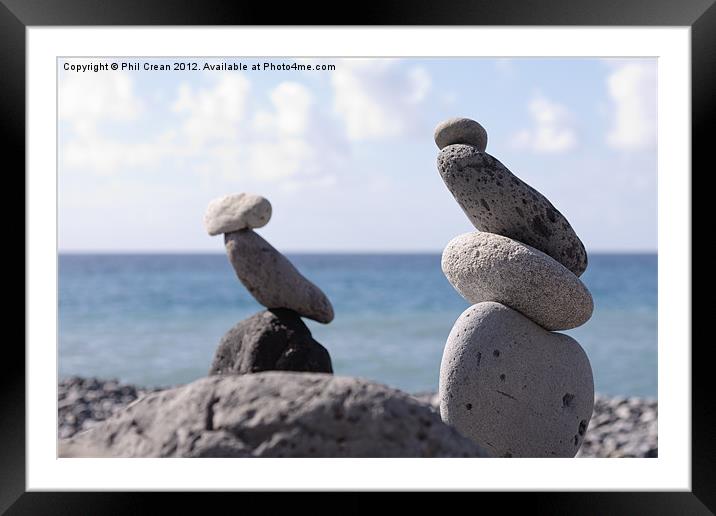 Stone cairns Tenerife Framed Mounted Print by Phil Crean