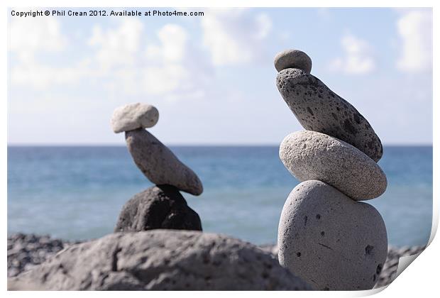 Stone cairns Tenerife Print by Phil Crean