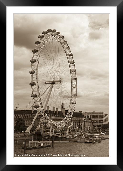 London Eye, London, England Framed Mounted Print by stefano baldini