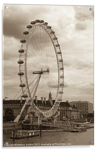 London Eye, London, England Acrylic by stefano baldini