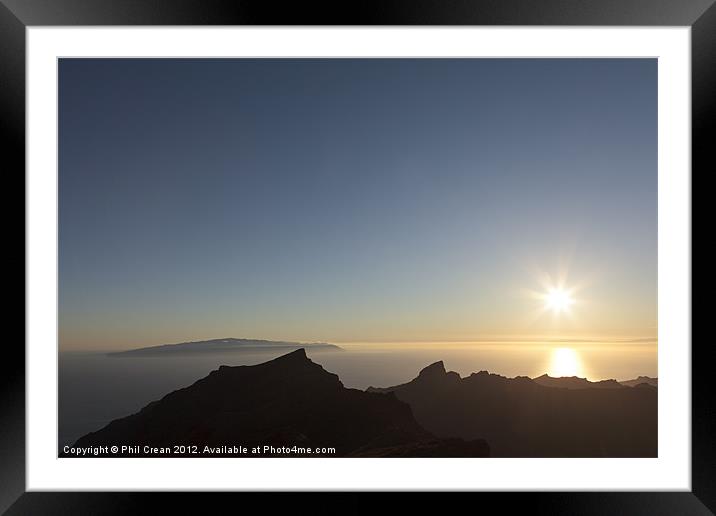 Canary islands sunset Framed Mounted Print by Phil Crean