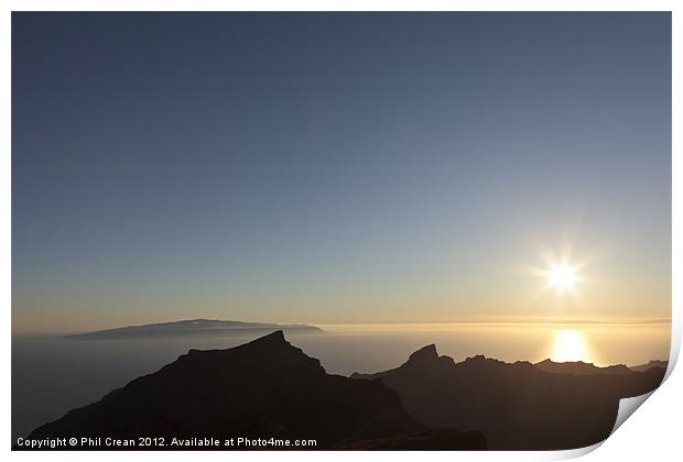 Canary islands sunset Print by Phil Crean
