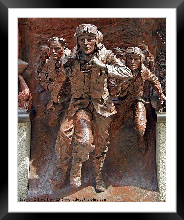 Bronze Statue to RAF Framed Mounted Print by Steve Brown