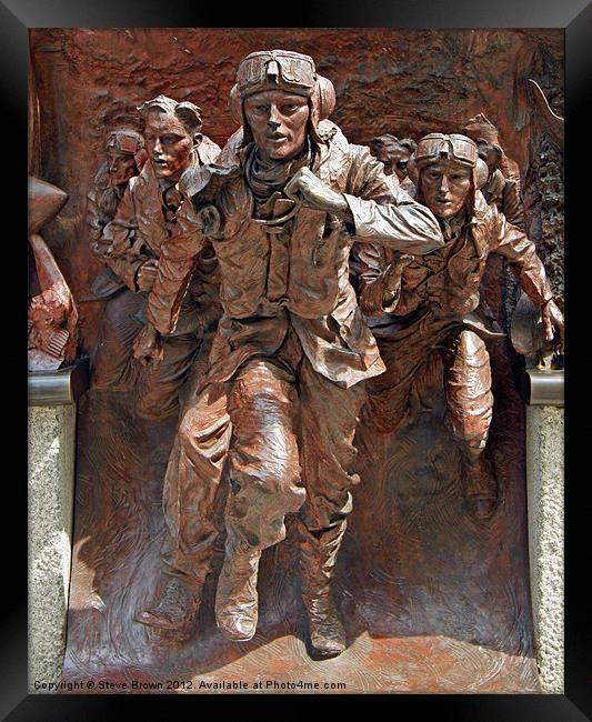 Bronze Statue to RAF Framed Print by Steve Brown