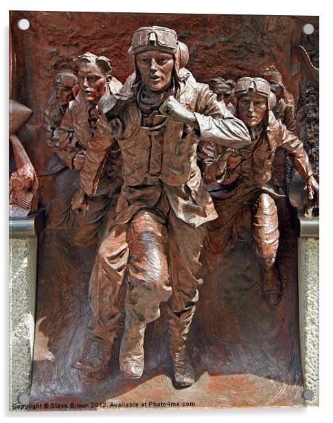 Bronze Statue to RAF Acrylic by Steve Brown