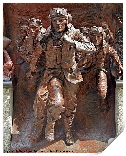 Bronze Statue to RAF Print by Steve Brown