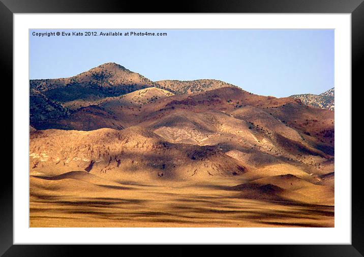 Mojave Sand Dunes Framed Mounted Print by Eva Kato