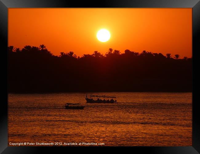 The Nile Sunset Framed Print by Peter Shuttleworth