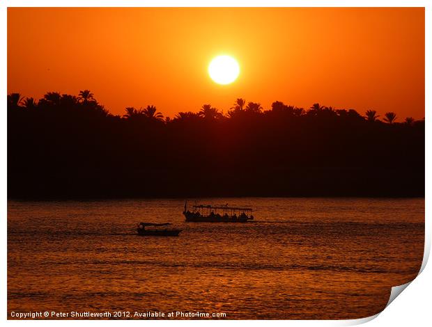 The Nile Sunset Print by Peter Shuttleworth