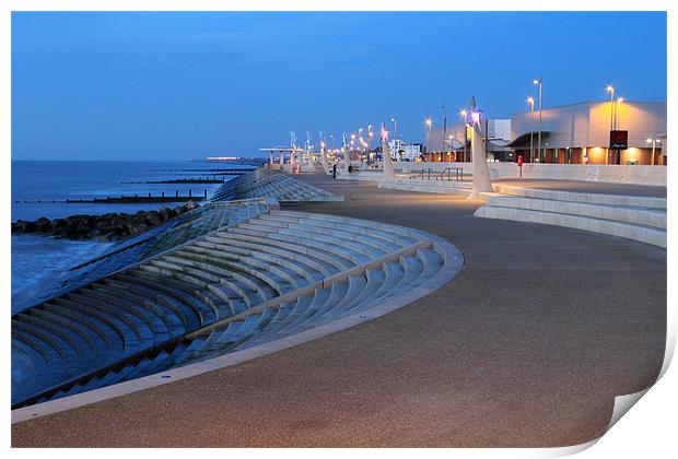 Cleveleys Promenade at Dusk Print by David McCulloch
