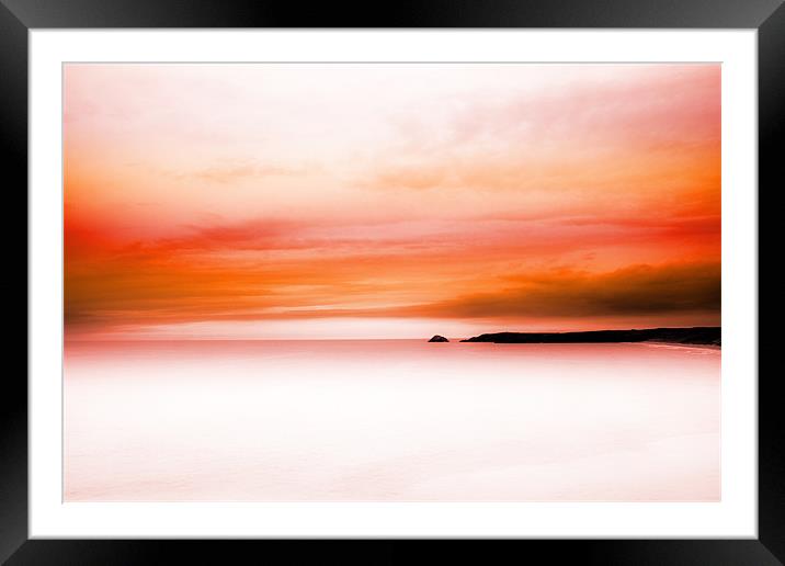 Fiery Red Sea View Framed Mounted Print by Dorit Fuhg