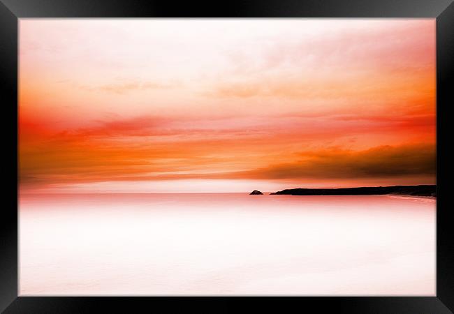 Fiery Red Sea View Framed Print by Dorit Fuhg