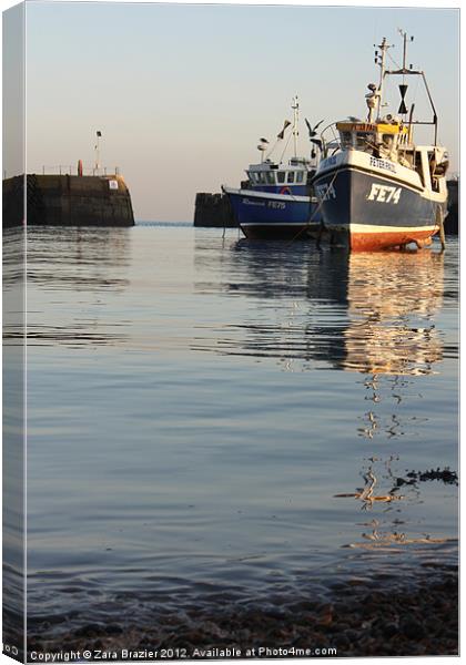 Peaceful Harbour Canvas Print by Zara Brazier