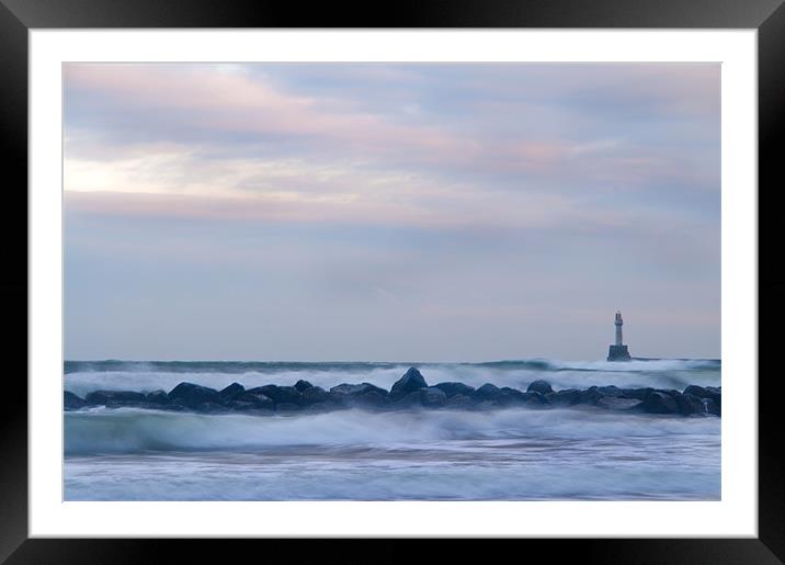 Lighthouse Sunset Framed Mounted Print by Zenab Ahmed