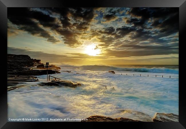 Fury at Maroubra Framed Print by Mark Lucey