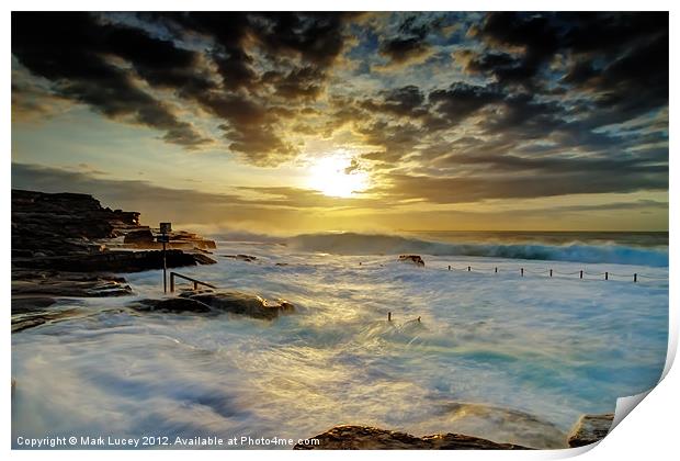 Fury at Maroubra Print by Mark Lucey
