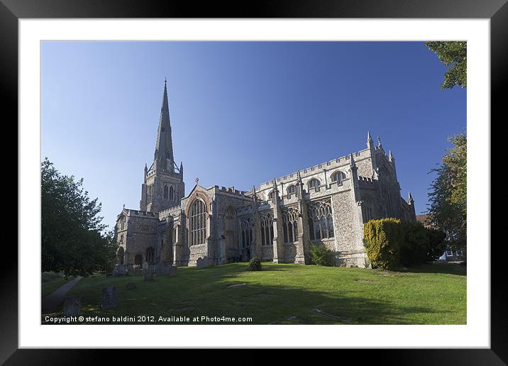 The church of St John the Baptist in Thaxted Framed Mounted Print by stefano baldini