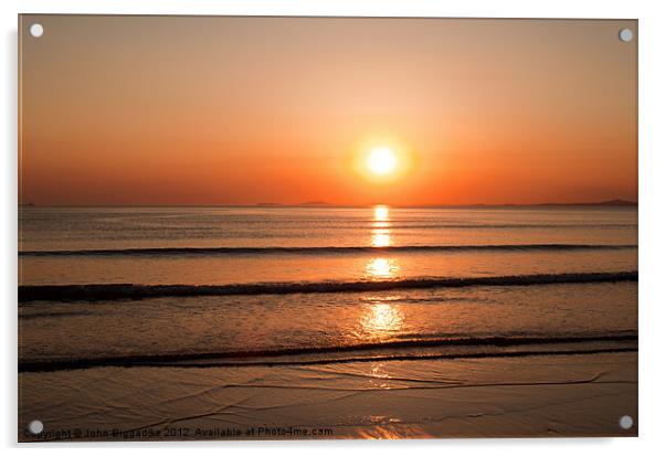 Pembrokeshire Sunset Acrylic by John Biggadike